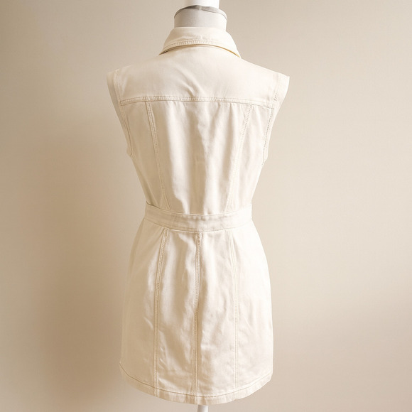 Title: KUT from the Kloth Cream Denim Dress M Classic Vintage Utility **NWT** - Picture 2 of 14